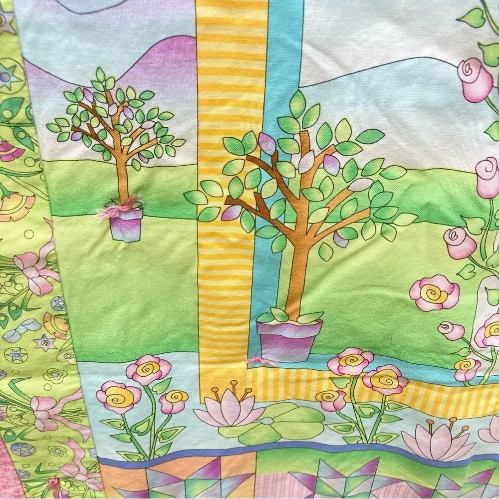 PRINCESS Castle Baby Tummy Time Quilt Rapunzel Handmade 47 x 37 inches